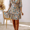 Floral Print Ruffle Hem Mini Dress