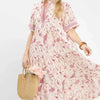 Umgee Floral Tiered Midi Dress with Ruffle Trim