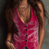 Velvet Button-Down Vest Coat