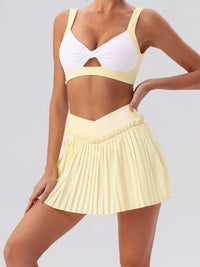The Cleo Twist Top & Pleated Skirt Set