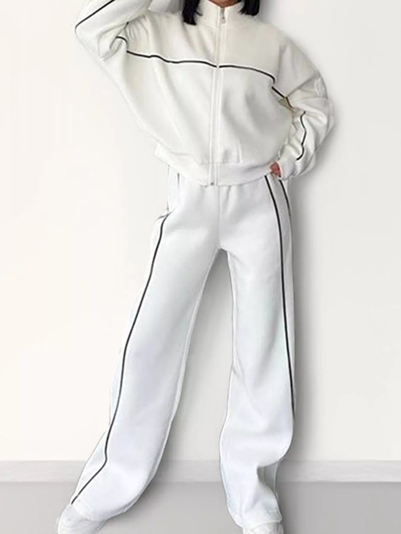 The Haven Zip Jacket & Wide-Leg Pant Set