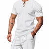 Men's Full Size Casual Short Sleeve Top & Shorts Set Plus Size