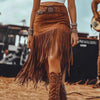 Asymmetrical Fringe Skirt