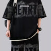 Men's Plus Size Boy Fashion Round Neck Tee and Shorts Set