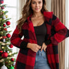 Plaid Long Sleeve Hooded Coat