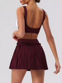 The Cleo Twist Top & Pleated Skirt Set