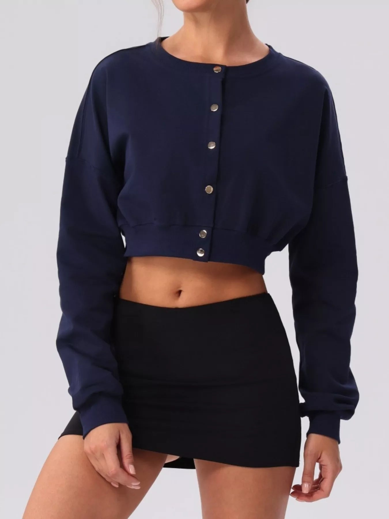 The Cleo Cropped Button Cardigan