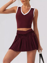 The Cleo Twist Top & Pleated Skirt Set