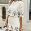 Round Neck Half Sleeve Top and Skirt Set