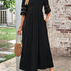 Plus Size Mesh Sleeve Round Neck Dress with Pockets