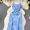 Wave Pattern Knit Midi Dress