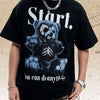 Men's Teddy Bear Graphic Round Neck Oversized T-Shirt