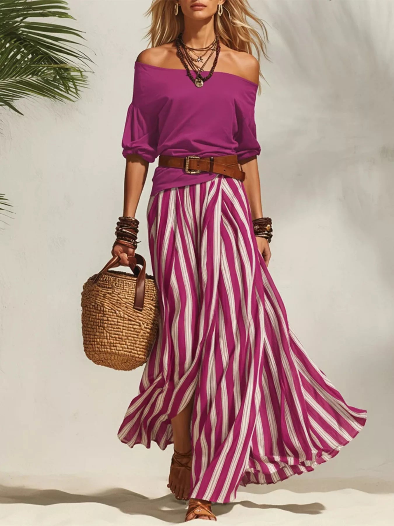 The Bellamy Off-Shoulder Skirt Set – styled full-length look