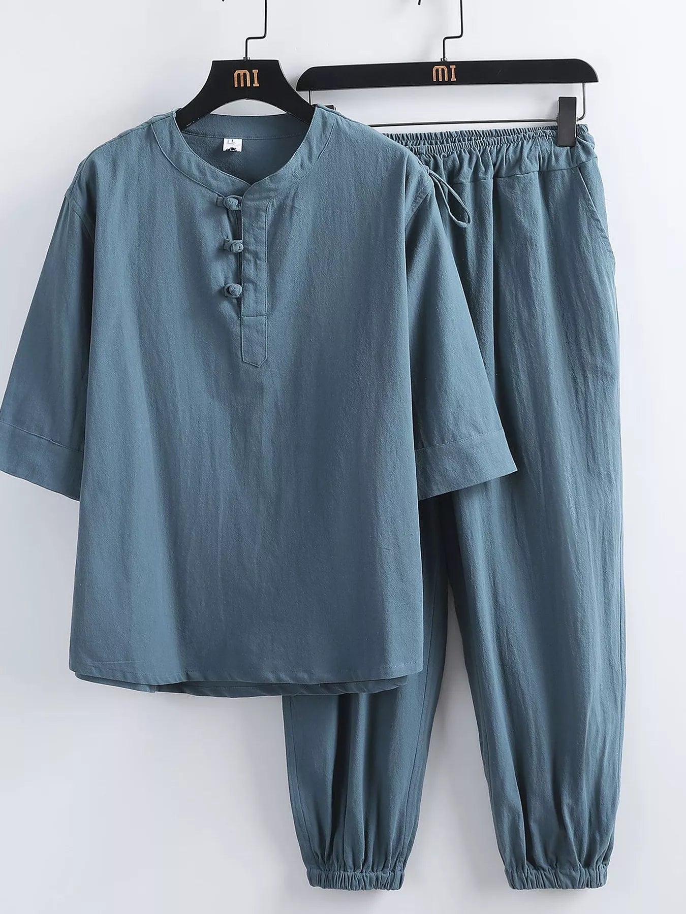The Lennox 3/4 Sleeve Set – plus size 3/4 sleeve top and pants set, view 4