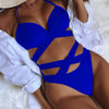 Crisscross Halter Neck Bikini Set