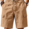Men's Plus Size Casual Cargo Shorts with Drawstring Waist