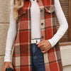 Plaid Button Up Vest Coat