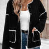 Perfee Pocketed Contrast Button Up Jacket