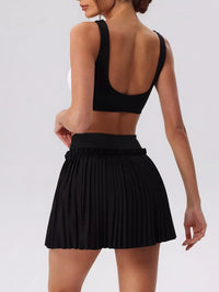 The Cleo Twist Top & Pleated Skirt Set