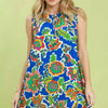 Umgee Abstract Print Sleeveless Shift Dress