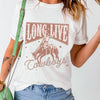 Cowboy Graphic Round Neck Short Sleeve T-Shirt