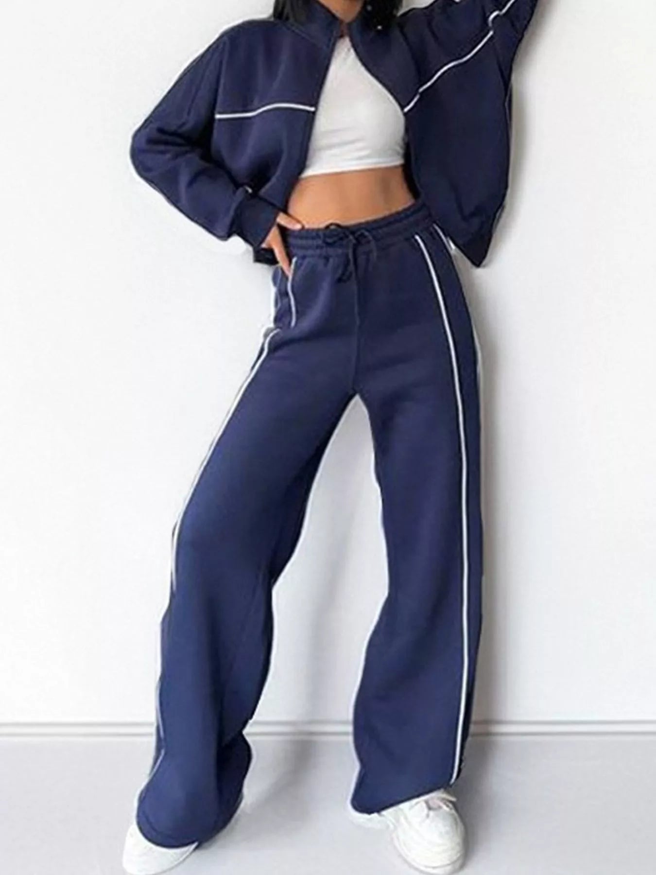The Haven Zip Jacket & Wide-Leg Pant Set