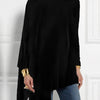 Elegant Turtleneck Asymmetric Hem Top