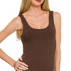 Zenana Double Layered Double Scoop Tank Top