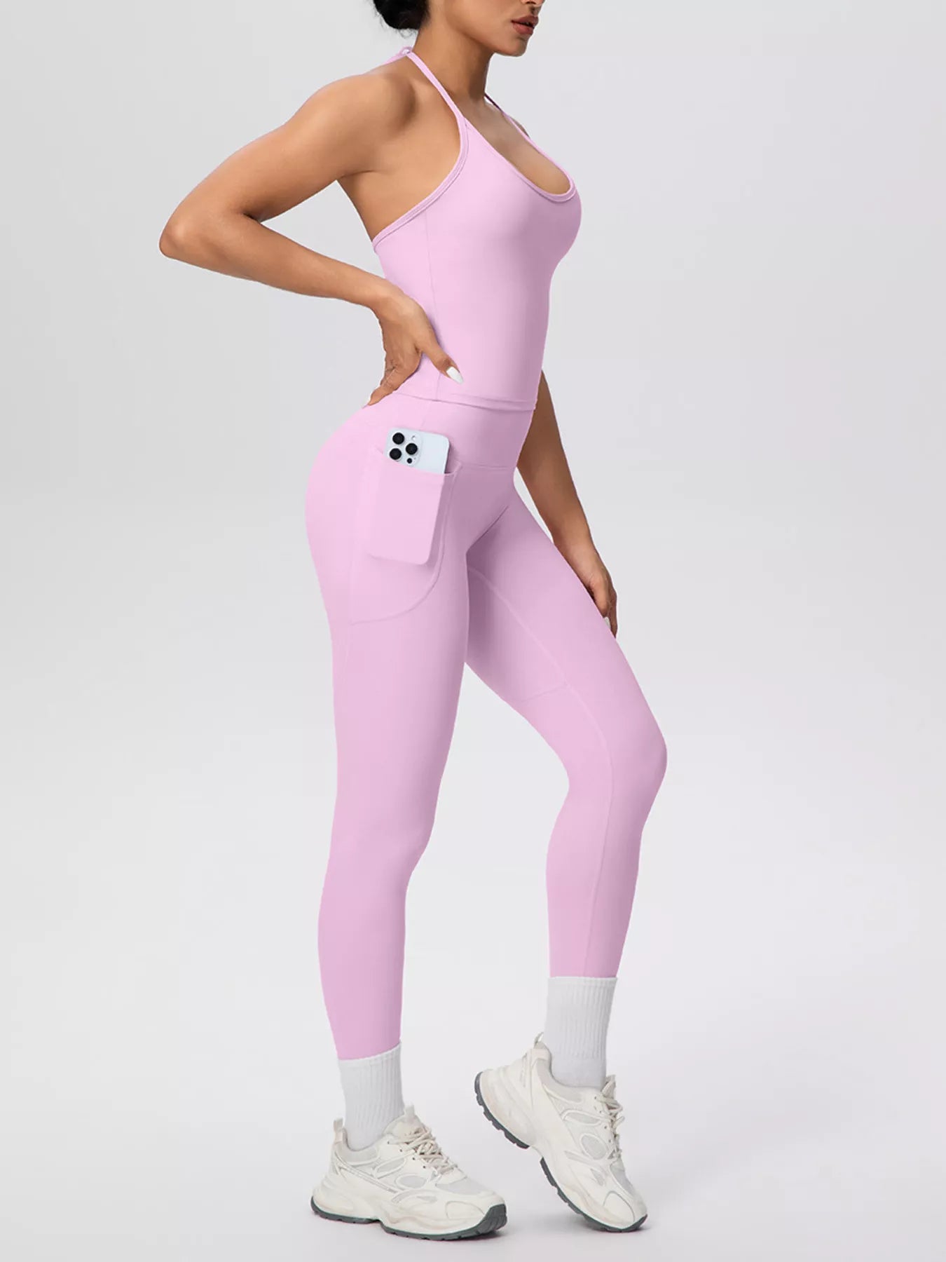 The Lucia Soft Halter Cami & Legging Set