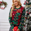 Christmas Element Round Neck Long Sleeve Sweater