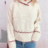 Ribbed Contrast Trim Long Sleeve Sweater