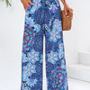 Geometric Wide Leg Pants with Pockets