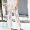 Cutout Drawstring High Waist Swim Pants