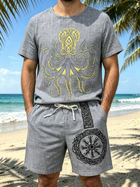 The Easton Round Neck Set – round neck tee and shorts set, view 6