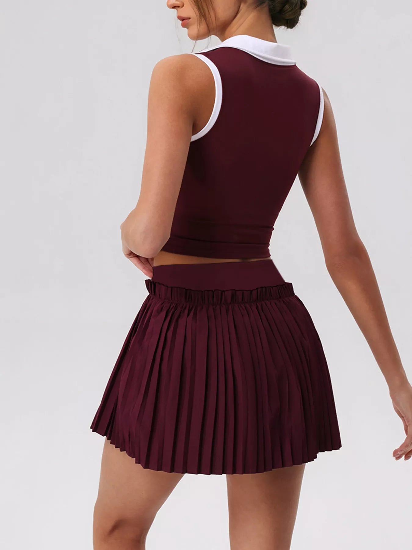 The Cleo Twist Top & Pleated Skirt Set