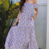 Tiered Floral Shirred High Waist Maxi Dress