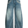 Men's Wide-Leg Vintage Wash Jeans