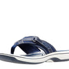 Clarks Women's Breeze Sea Flip-Flop, Navy Synthetic, 9