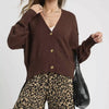Umgee Button-Front V-Neck Knit Cardigan