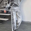 Full Size Collared Neck Leopard Zip Up Top and Pants Set Plus Size