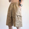 Drawstring Relaxed Fit Cargo Shorts