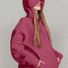 Full Size Oversized Kangaroo Pocket Long Sleeve Hoodie Plus Size
