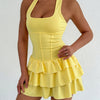 Halter Neck Ruffle Layered Dress
