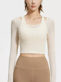 The Greta Long Sleeve Crop Top with Built-In Bra