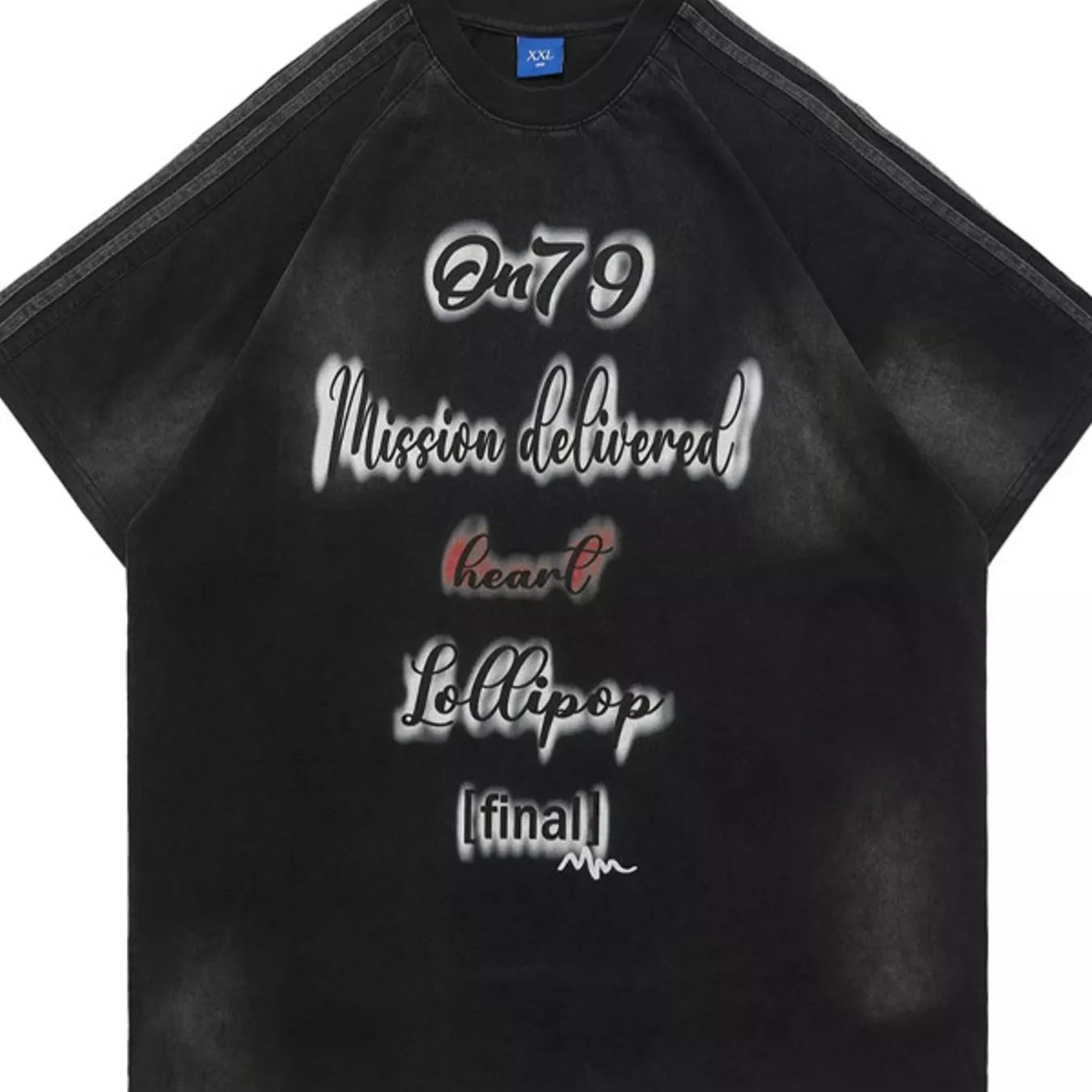 Men's Letter Round Neck Oversized T-Shirt featuring a unique graphic design and oversized fit for comfort.