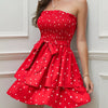 Smocked Layered Tube Mini Dress