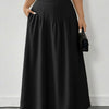 Plus Size Ruched Maxi Skirt with Pockets