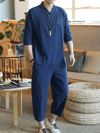 The Cortez 3/4 Sleeve Set – men's plus size 3/4 sleeve top and pants set