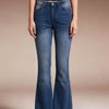 Raw Hem High-Waisted Flare Jeans