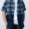 Men's Plus Size Plaid Color Block Short Sleeve Shirt